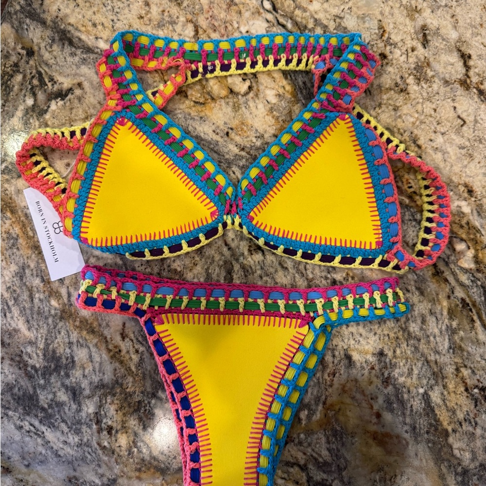 Reversible Colorful Crochet Bikini Set - Picture 2 of 2